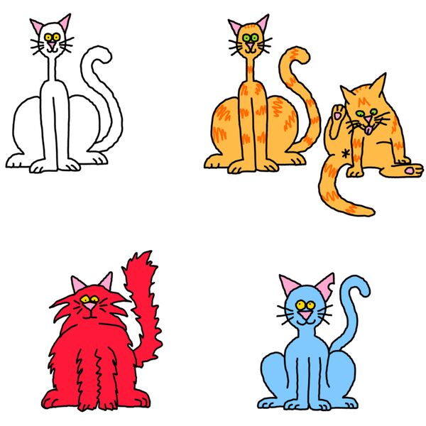 one cat two cat red cat blue cat Thumbnail