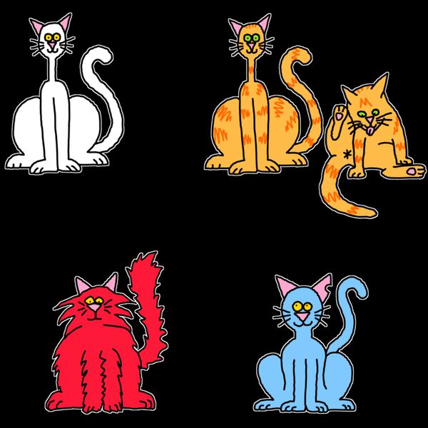 one cat two cat red cat blue cat limned Thumbnail